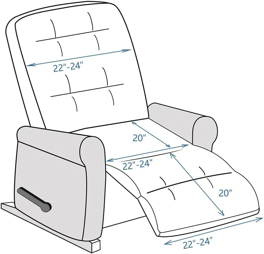 STONECREST Recliner Chair Cover, Water Resistant Faux Leather Slipcover, Stay in Place (Fawn Grey, 23" Regular Recliner)