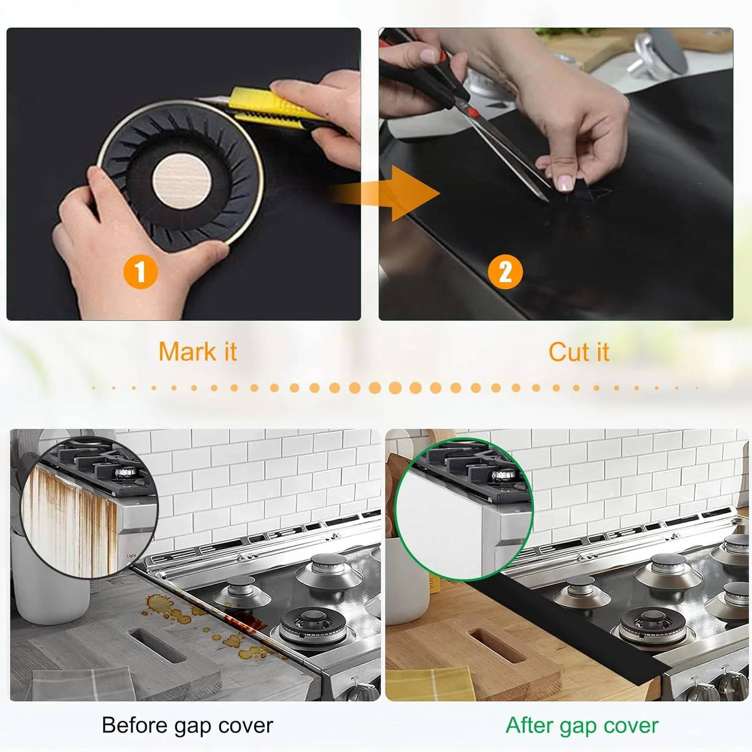 Stove Cover Gas Stove Top Burner Covers Protectors for Samsung Gas Range Stove Mat Protector Reusable,Oven Liners Mat,Non-Stick Washable Keep Stove Clean Stove Guard