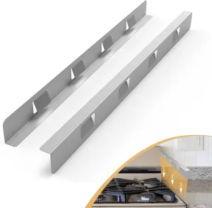 Stove Gap Covers 316 Stainless Steel Stove Gap Filler Oven Side Gap Filler Between Stove and Counter Slide In Range Trim Kit for Kitchen 2 Pack(23.2” Silver)
