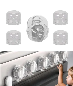 Stove Knob Safety Covers for Child 5-Pack Baby Proofing Kitchen Oven Knob Locks Universal Gas Burners Childproofing