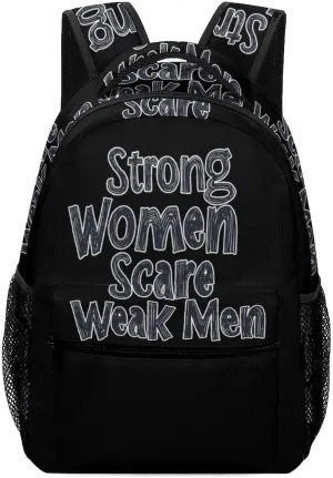 Strong Women Scare Weak Men Unisex Backpack Casual Daypacks Lightweight Shoulders Bag for Camping Hiking Travel Gear