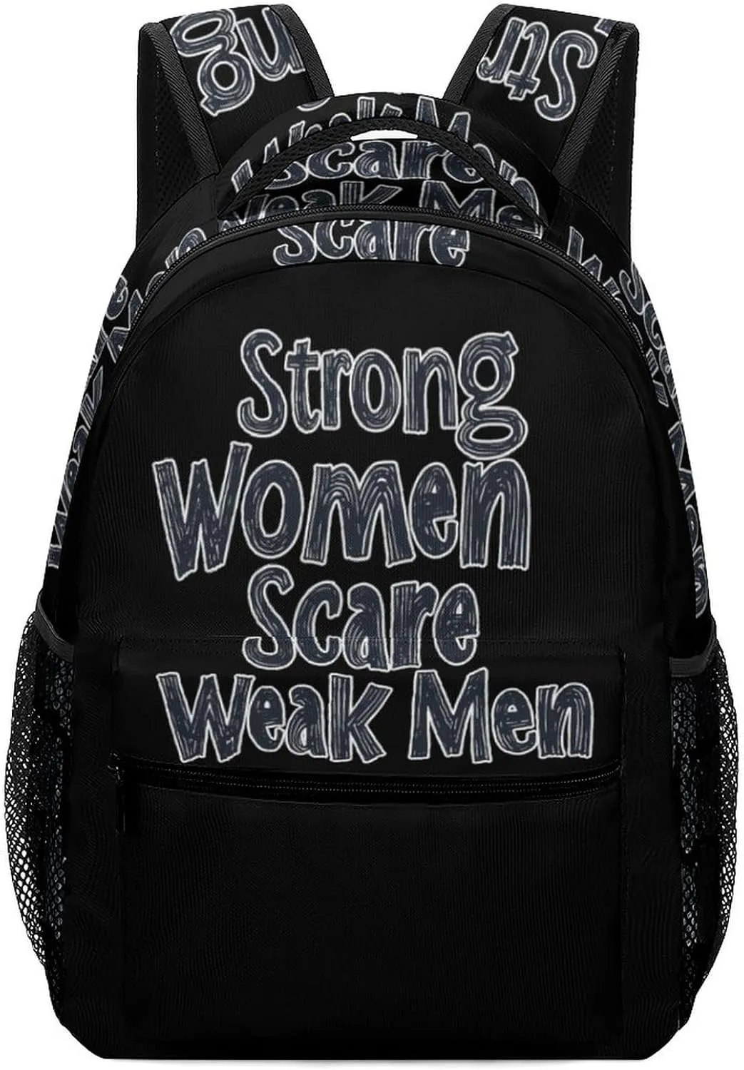 Strong Women Scare Weak Men Unisex Backpack Casual Daypacks Lightweight Shoulders Bag for Camping Hiking Travel Gear