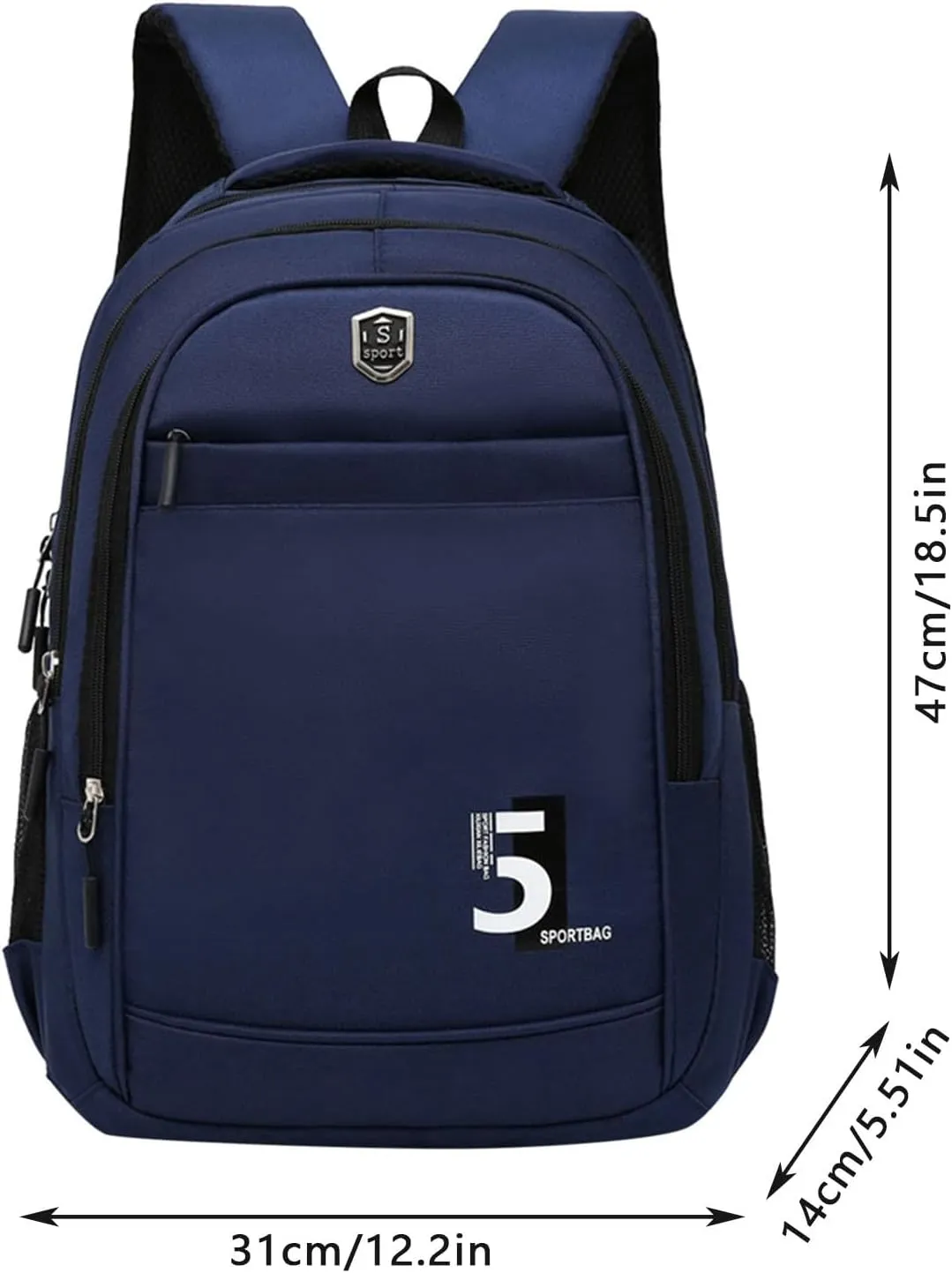 Student Backpack Fashionable New Pattern Simple Solid Color Comfortable Shoulder Strap Large Backpack (Blue, One Size)