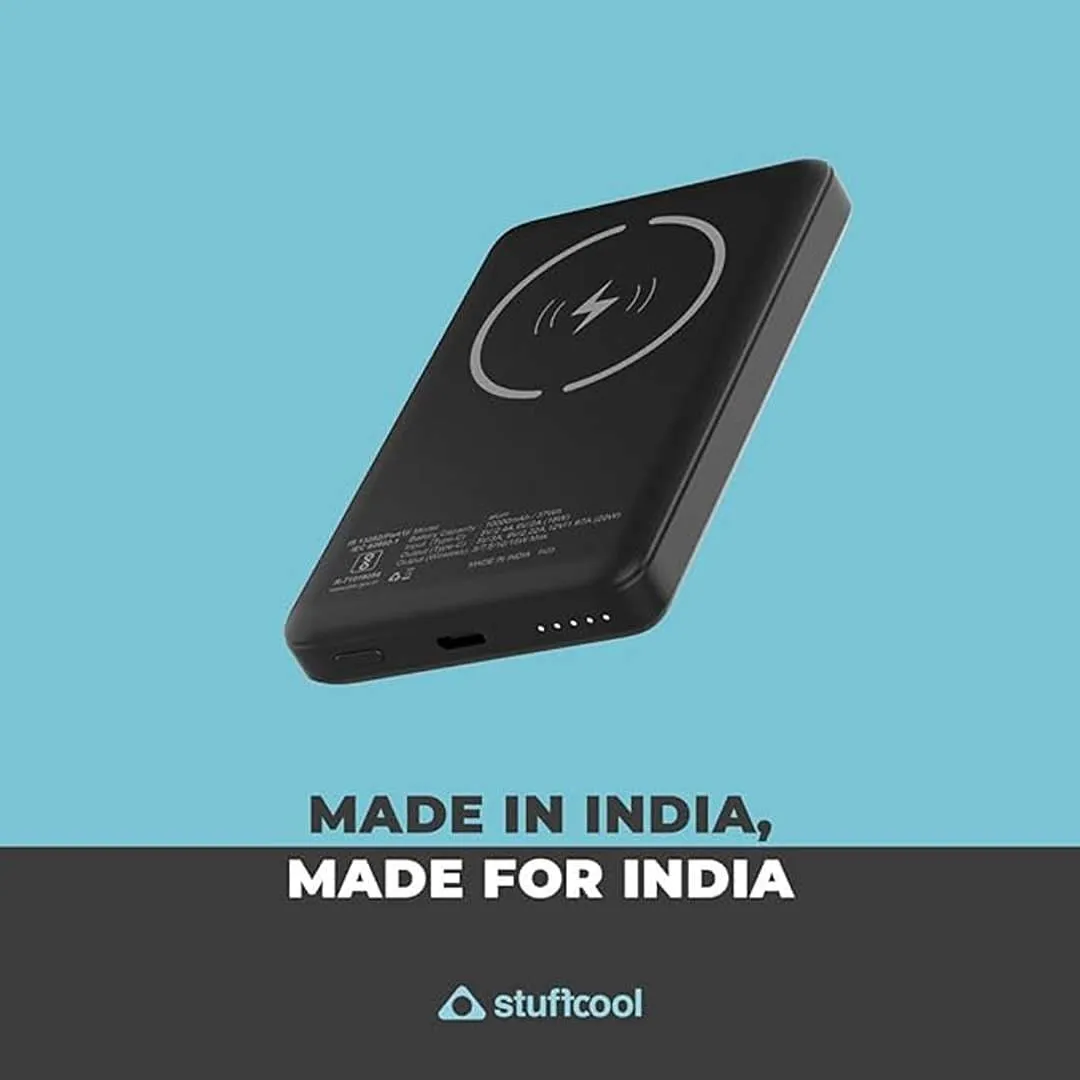 Stuffcool Alum 10000mAh Magnetic Wireless Powerbank (Black)