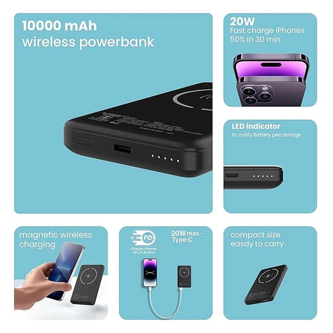 Stuffcool Alum 10000mAh Magnetic Wireless Powerbank (Black)