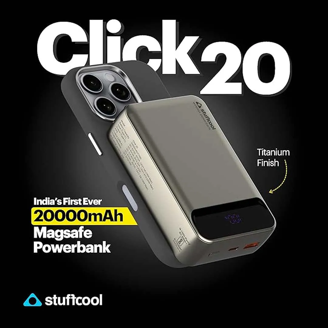 Stuffcool Click 20000mAh Magnetic Wireless Powerbank