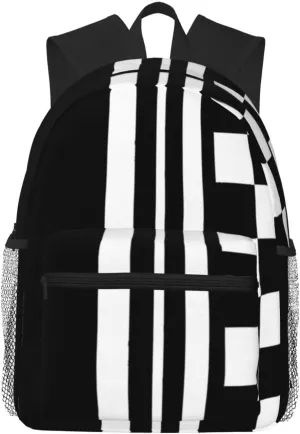 Stylish Black And White Lightweight Packable Backpack Travel Casual Hiking Daypack Foldable Backpack For Men Women