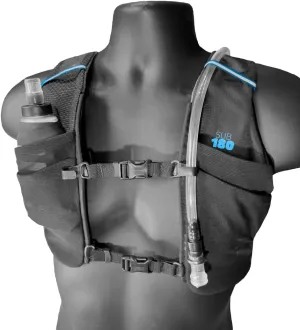 Sub180 Running Hydration Vest for Men & Women - Blue - Trail Running Vest with Water Bladder with 4 Pockets, 1L Bladder, 250ml Soft Flask - Anti-Sway Pack Gear - One Size