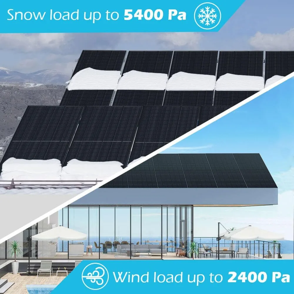 SUNGOLDPOWER UL61730 415W Solar Panel 2PCS,Monocrystalline,Grade A Solar Cell,IP68 High Efficiency for Charging 12V/24V,36V/48V Solar System for RV,House,Rooftop,Farm,On and Off Grid(830W)