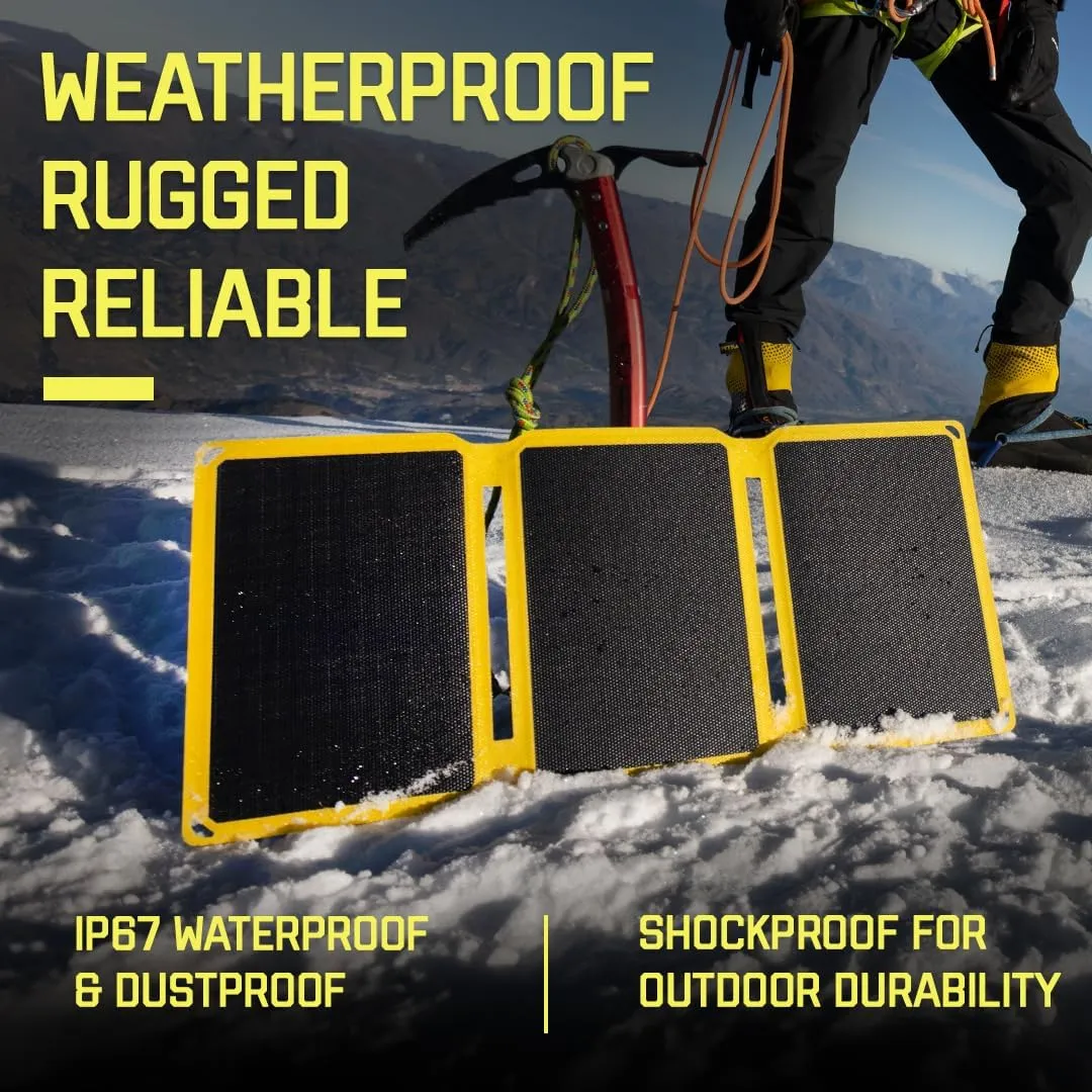 SunJack – 25 Watt Foldable Solar Panel, ETFE Monocrystalline Portable Solar Panel with USB-C and USB-A, IP67 Waterproof Solar Panels for Camping, Backpacking, Hiking and Travel