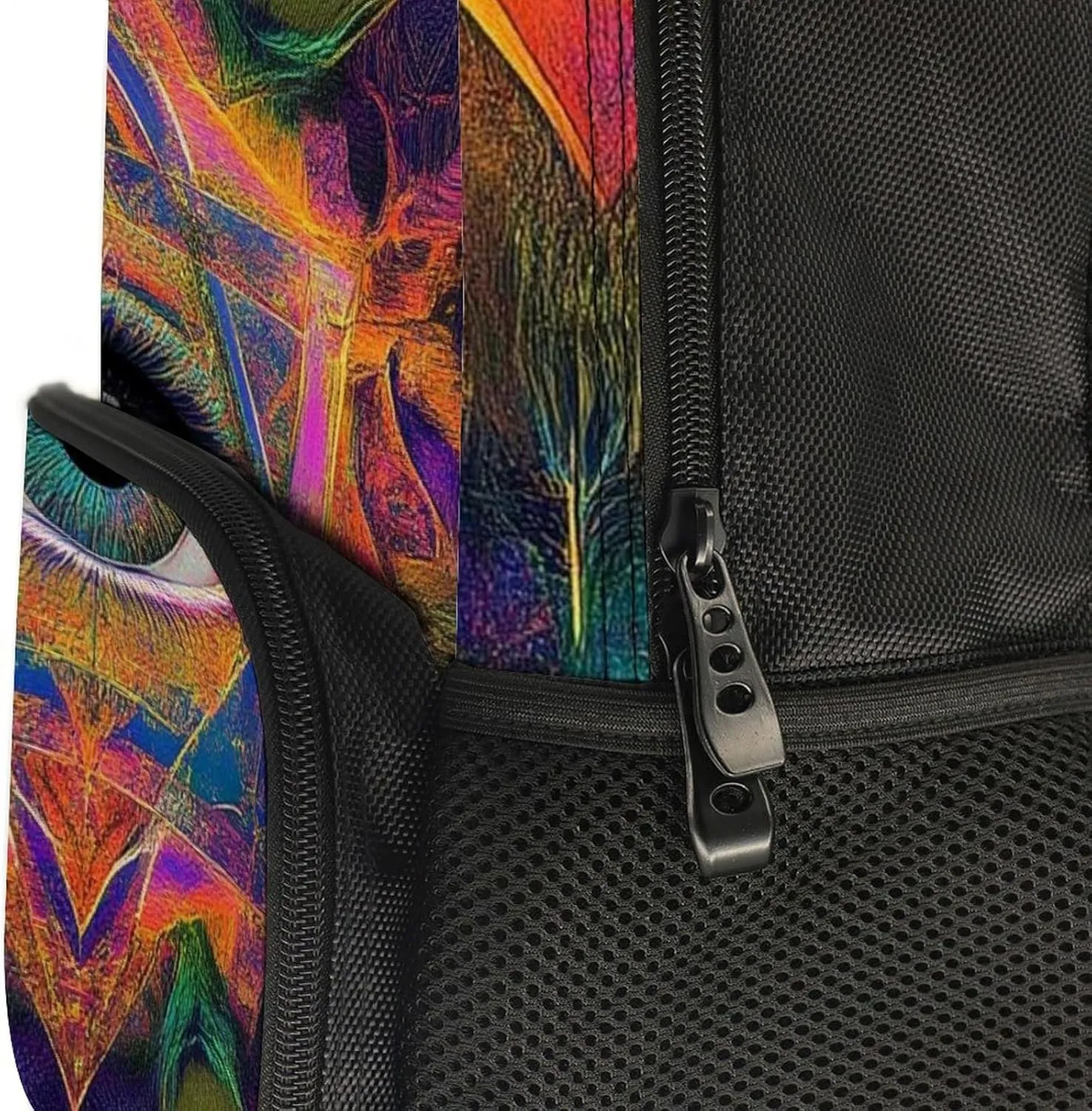 Supdreamc Lightweight Rucksack for Sports Travel Running - Big Capacity Multipurpose Anti-Theft Bookbag, Colorful Tattoo Trippy Acid Eye Travel and Sport Backpack Rucksack