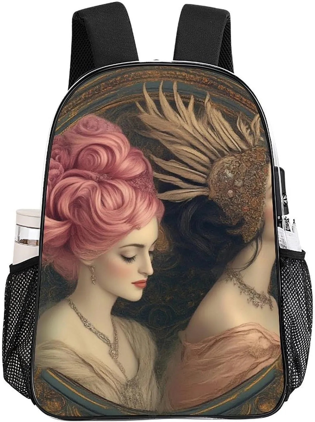 Supdreamc Lightweight Rucksacks for Camping Picnic Cycling - Large Capacity Multipurpose Transparent Carry On Bag, Lesbian Girls Pride Art Travel Hiking & Camping Rucksack