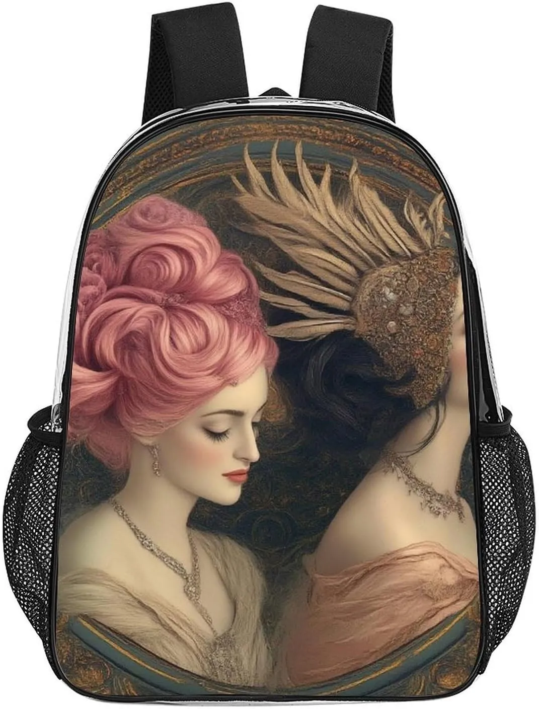 Supdreamc Lightweight Rucksacks for Camping Picnic Cycling - Large Capacity Multipurpose Transparent Carry On Bag, Lesbian Girls Pride Art Travel Hiking & Camping Rucksack