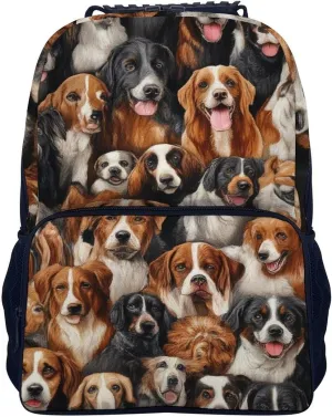Supdreamc Lightweight Rucksacks for Camping Picnic Walking Cycling - Large Capacity Multipurpose Anti-Theft Carry On Bag, Husky Shepherd Dog Golden Hair Dog Puppy Travel Hiking & Camping Rucksack
