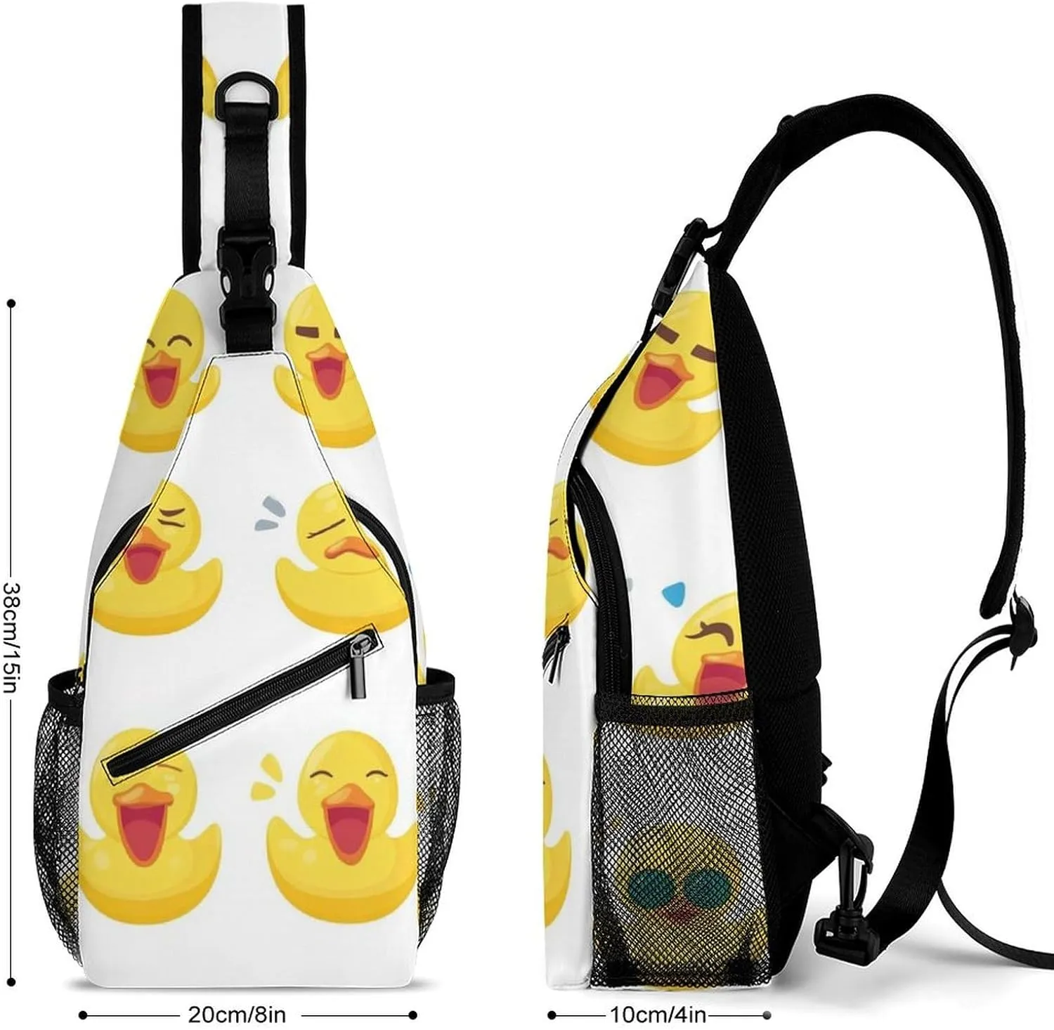 Supdreamc Men & Women Casual Carrying Tote Case Crossbody Travel Bag, Rubber Ducks White Sling Backpack Backpacking for Outdoors Running Climbing - Unbalance Tool Backpack