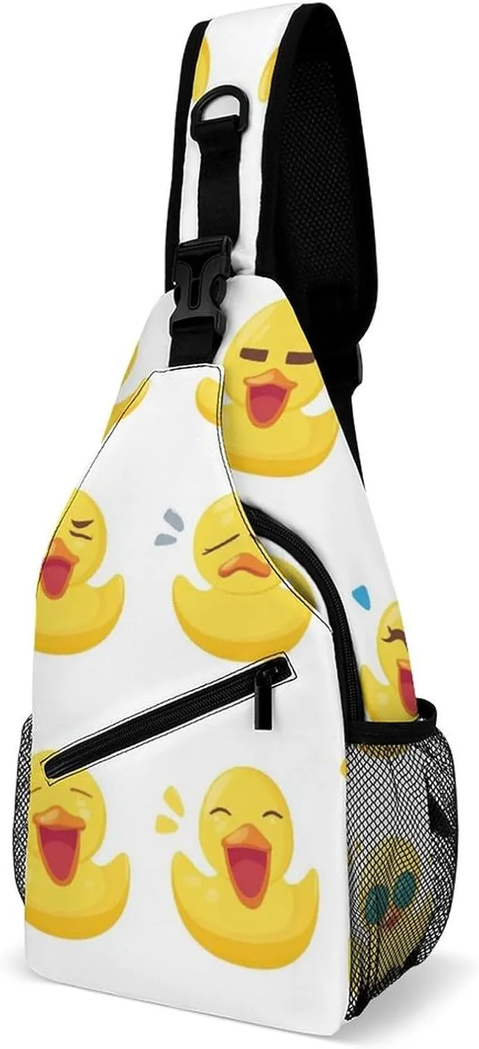 Supdreamc Men & Women Casual Carrying Tote Case Crossbody Travel Bag, Rubber Ducks White Sling Backpack Backpacking for Outdoors Running Climbing - Unbalance Tool Backpack