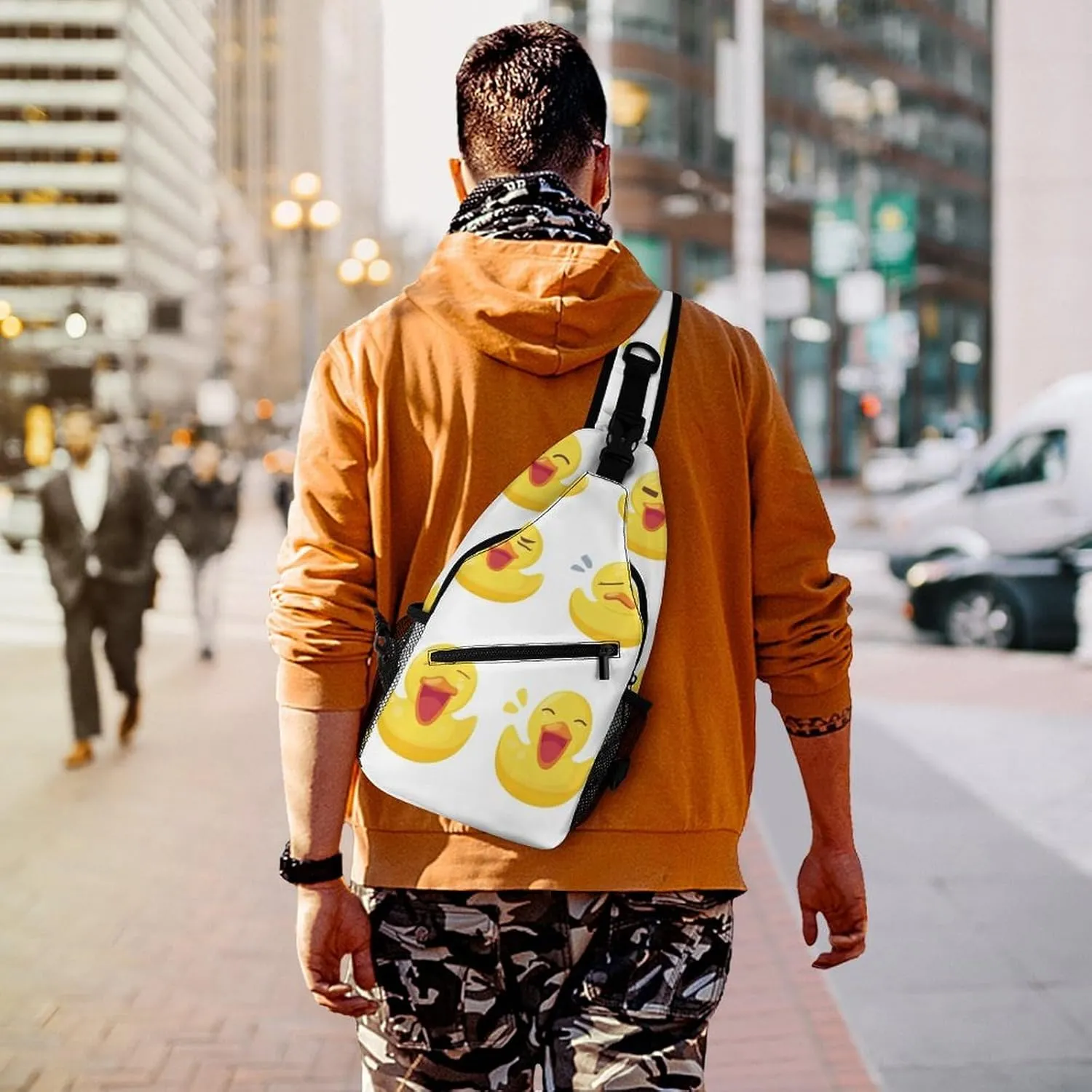 Supdreamc Men & Women Casual Carrying Tote Case Crossbody Travel Bag, Rubber Ducks White Sling Backpack Backpacking for Outdoors Running Climbing - Unbalance Tool Backpack