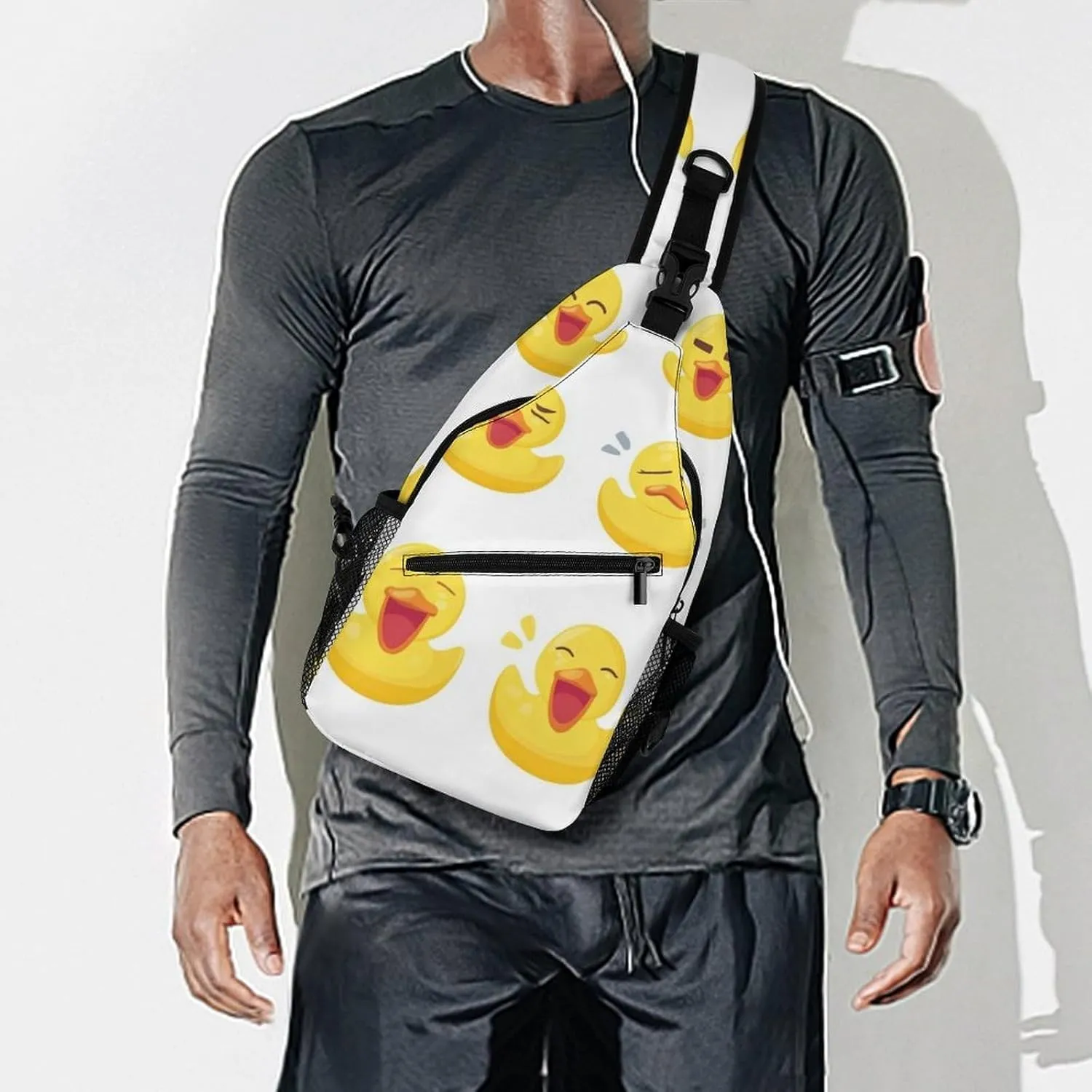 Supdreamc Men & Women Casual Carrying Tote Case Crossbody Travel Bag, Rubber Ducks White Sling Backpack Backpacking for Outdoors Running Climbing - Unbalance Tool Backpack