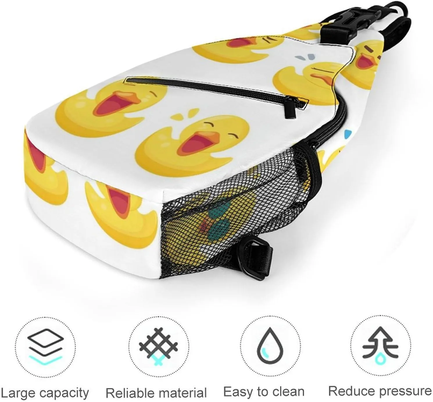 Supdreamc Men & Women Casual Carrying Tote Case Crossbody Travel Bag, Rubber Ducks White Sling Backpack Backpacking for Outdoors Running Climbing - Unbalance Tool Backpack