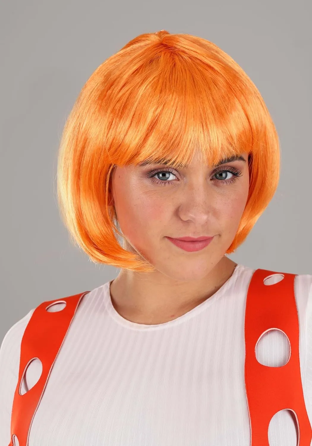 Supreme Leeloo Orange Harness Halloween Costume - Officially Licensed 5th Element Cosplay Outfit with Metallic Pants