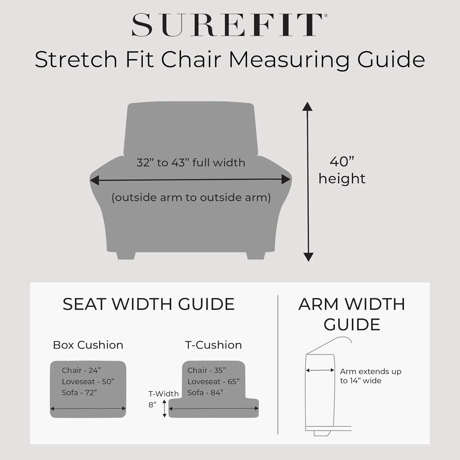 Sure Fit Stretch Morgan 1-Piece - Recliner Slipcover - Khaki (SF45356)