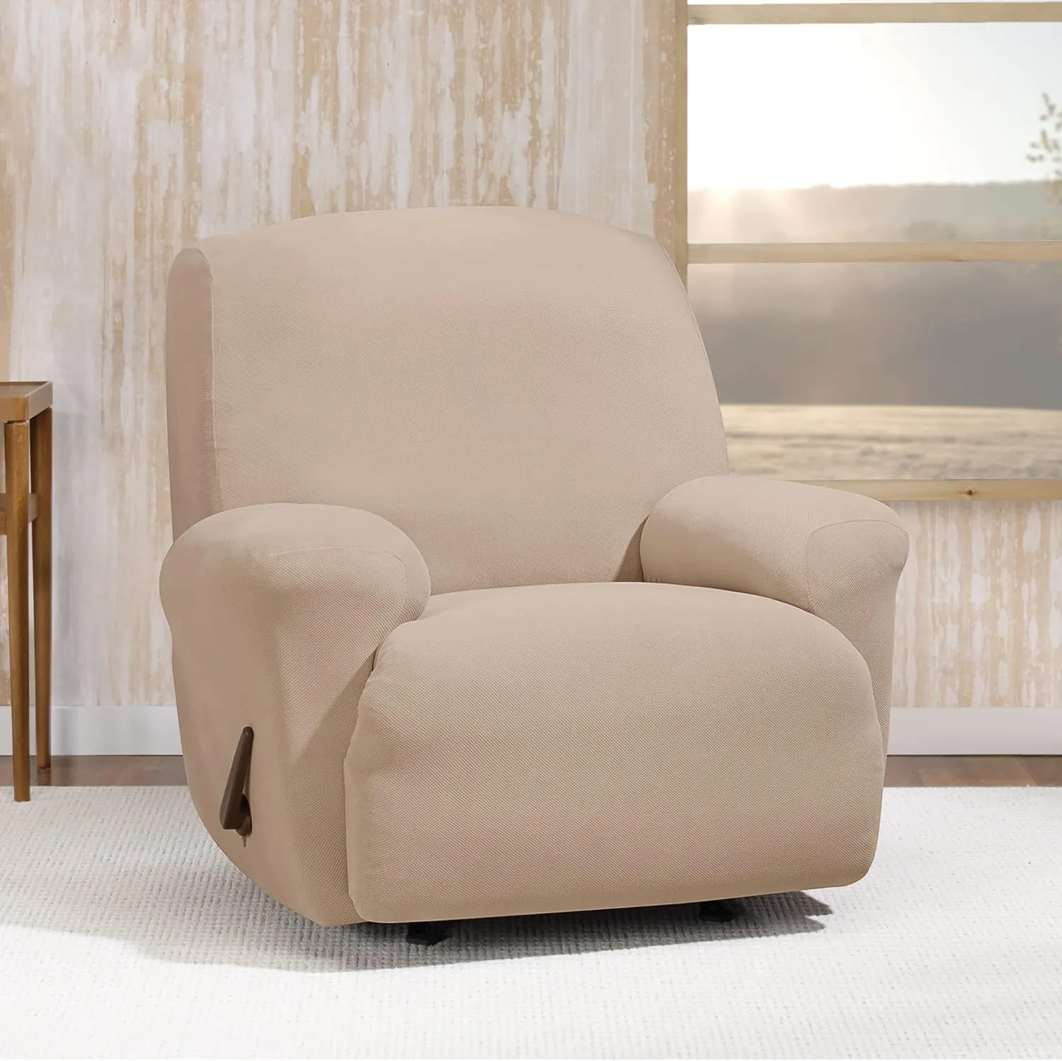Sure Fit Stretch Morgan 1-Piece - Recliner Slipcover - Khaki (SF45356)