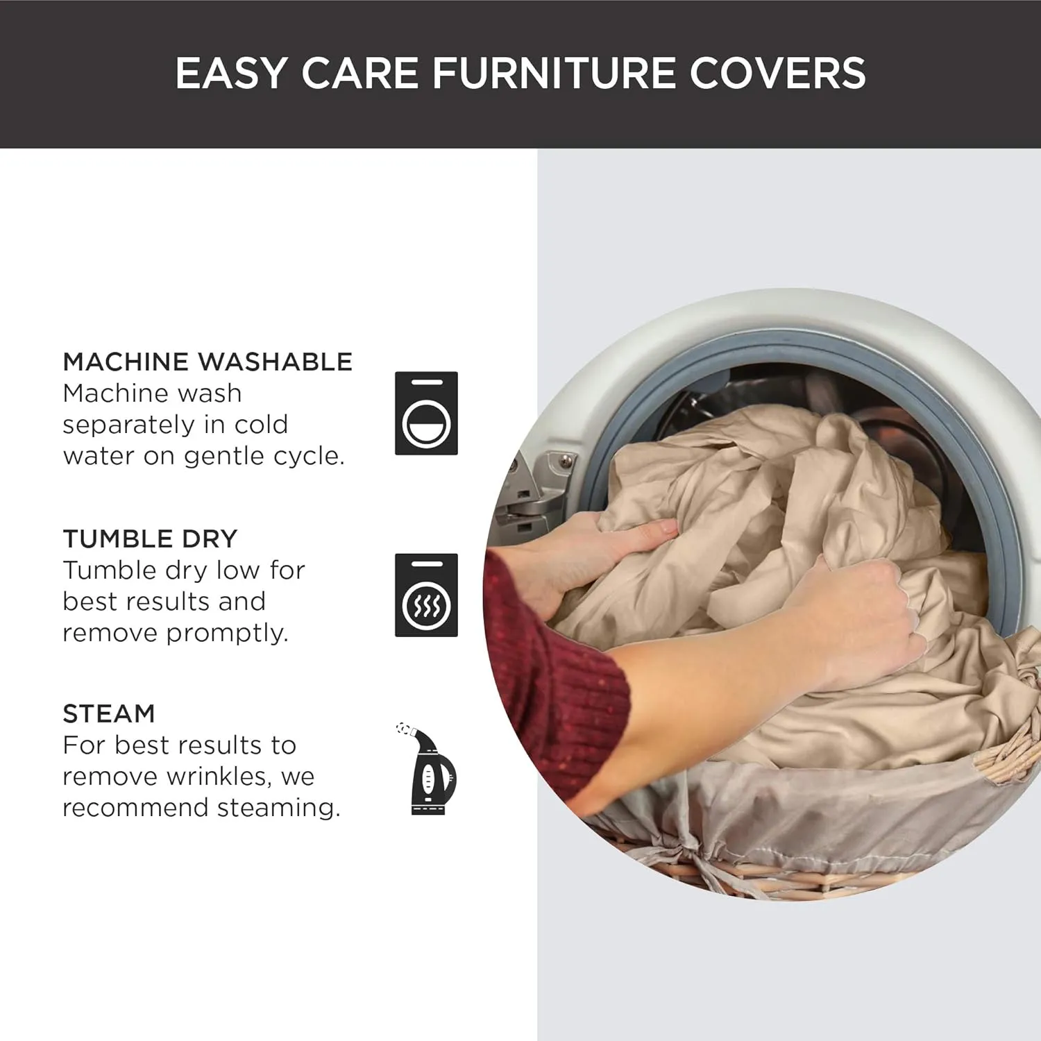 SureFit Form Fit Stretch Morgan Chair Box Cushion Slipcover - One Piece Polyester/Spandex Elastic Slipcover, Machine Washable