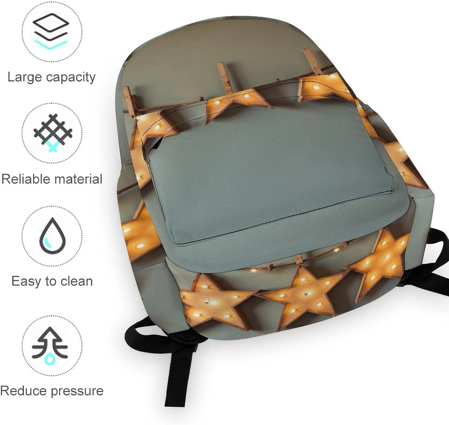 SWEET TANG Lightweight College Laptop Backpack Compatible with Brown Vintage Rusty Stars Primitive Country Rustic Primitives for Men Women, Anti-Theft Travel Laptop Rucksack for Travel Hiking Picnic