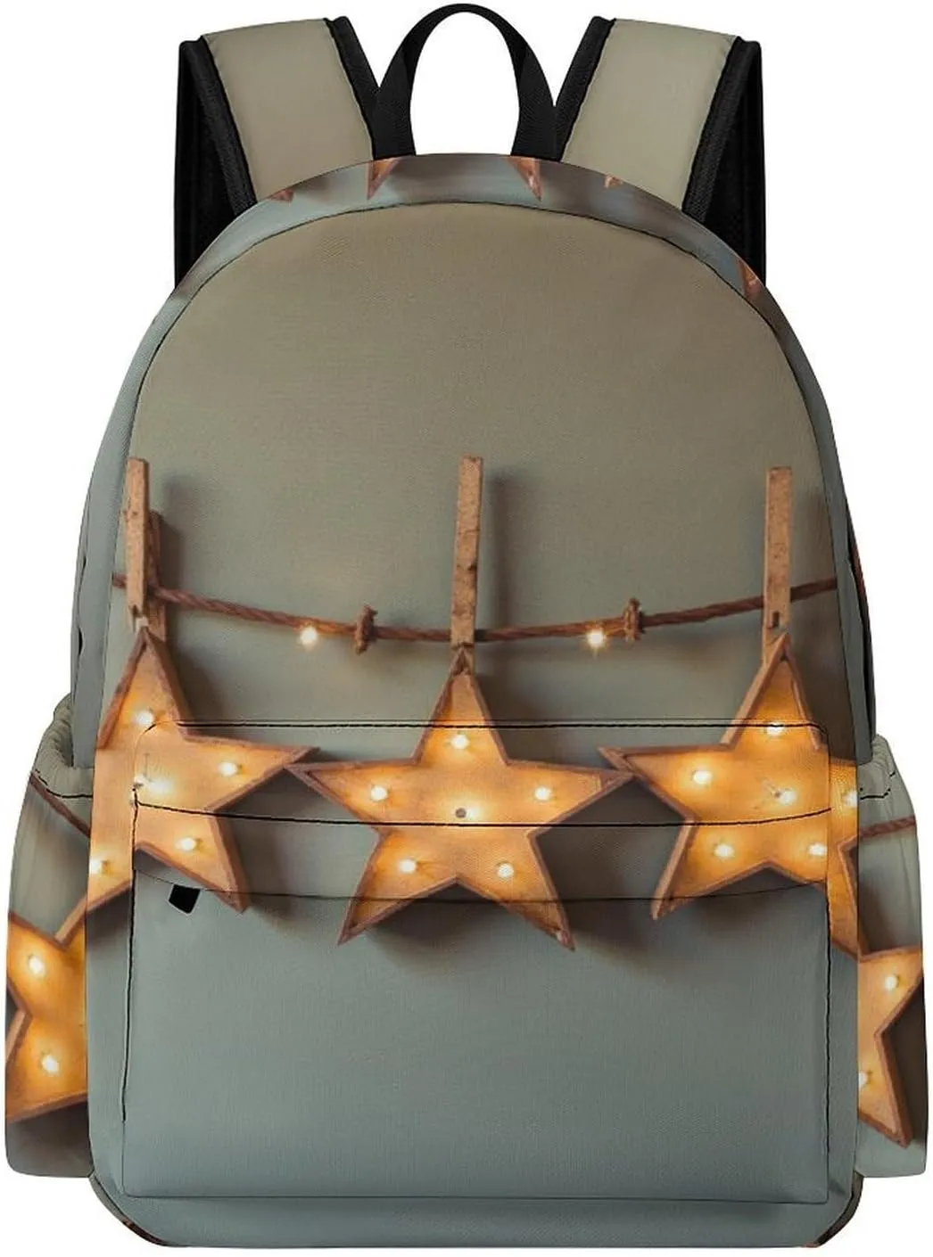 SWEET TANG Lightweight College Laptop Backpack Compatible with Brown Vintage Rusty Stars Primitive Country Rustic Primitives for Men Women, Anti-Theft Travel Laptop Rucksack for Travel Hiking Picnic