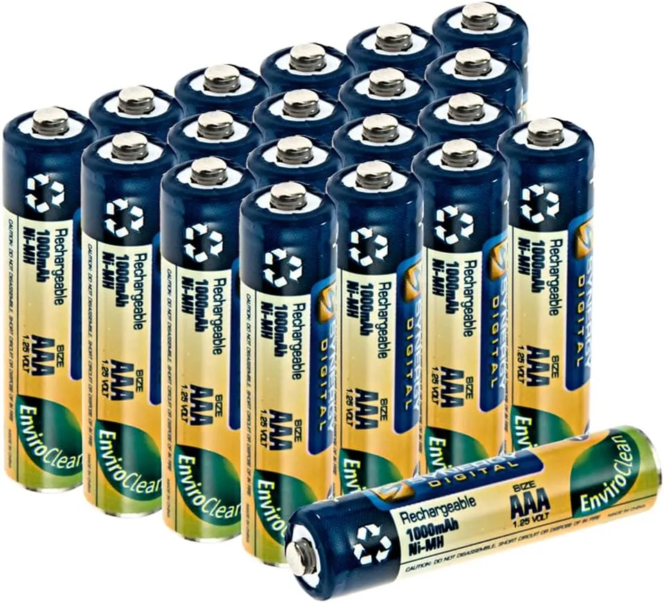 Synergy Digital Baby Monitor Batteries, Compatible with Angelcare AC201 Baby Monitor, (Ni-MH, 1.25V, 1000mAh), Combo-Pack Includes: 20 x AAA Rechargeable Batteries