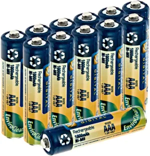 Synergy Digital Baby Monitor Batteries, Compatible with Angelcare AC420 Baby Monitor, (Ni-MH, 1.25V, 1000mAh), Combo-Pack Includes: 12 x AAA Rechargeable Batteries