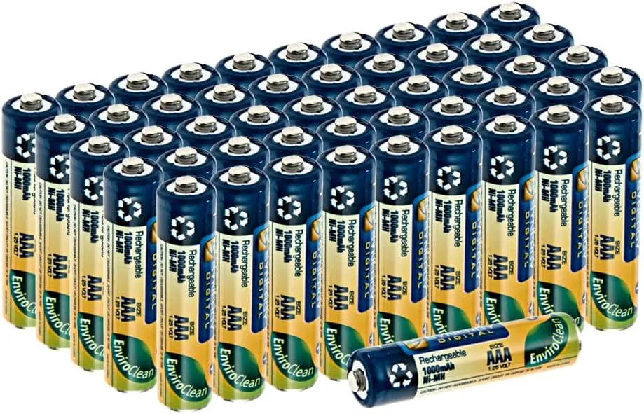 Synergy Digital Quadcopter Drone Batteries, Compatible with HUBSAN X4 Pro Quadcopter Drone, (Ni-MH, 1.25V, 1000mAh), Combo-Pack Includes: 50 x AAA Rechargeable Batteries