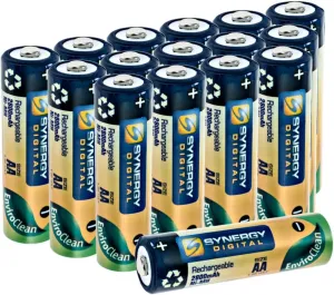Synergy Digital Remote Control Batteries, Compatible with HUBSAN RC for H107D  FPV Quadcopter Remote Control, (Ni-MH, 1.25V, 2800mAh), Combo-Pack Includes: 16 x AA Rechargeable Batteries