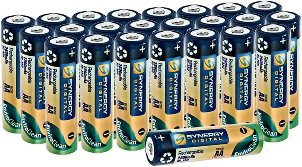 Synergy Digital Remote Control Batteries, Compatible with HUBSAN RC for H501S X4 FPV Quadcopter Remote Control, (Ni-MH, 1.25V, 2800mAh), Combo-Pack Includes: 24 x AA Rechargeable Batteries