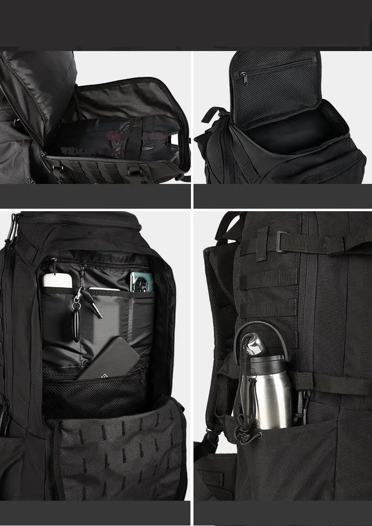 Tactical Backpack Military Molle Hiking 56-75L camping mountaineering green ruins camouflage