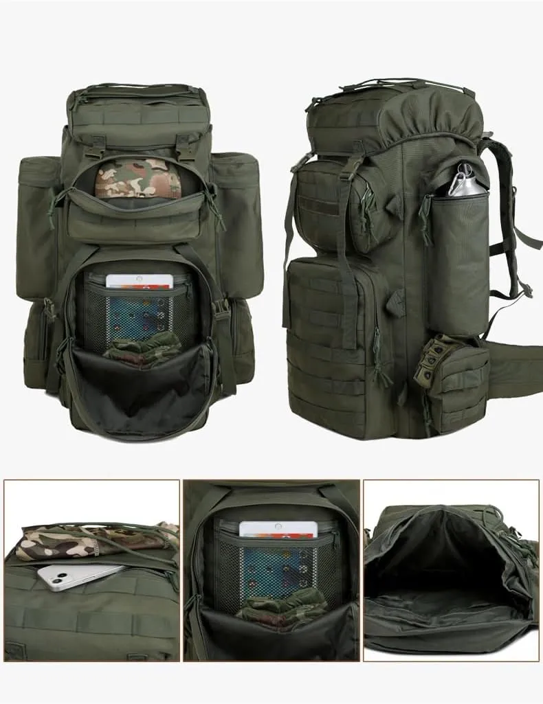 Tactical Backpack Military Molle Hiking 56-75L Outdoor Hiking Bag Wild Jungle Tactical Trekking Rucksack New Camouflage