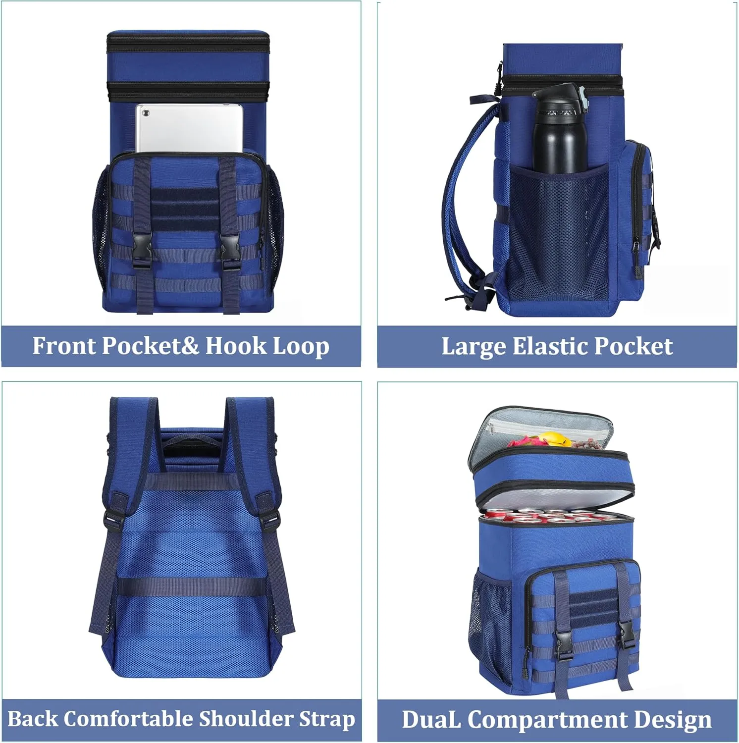 Tactical Insulated Backpack Cooler - Soft Expandable Cooler Backpack - LeakPoof Heavy Duty Lunch Backpack for Men Work Daytrip Travel