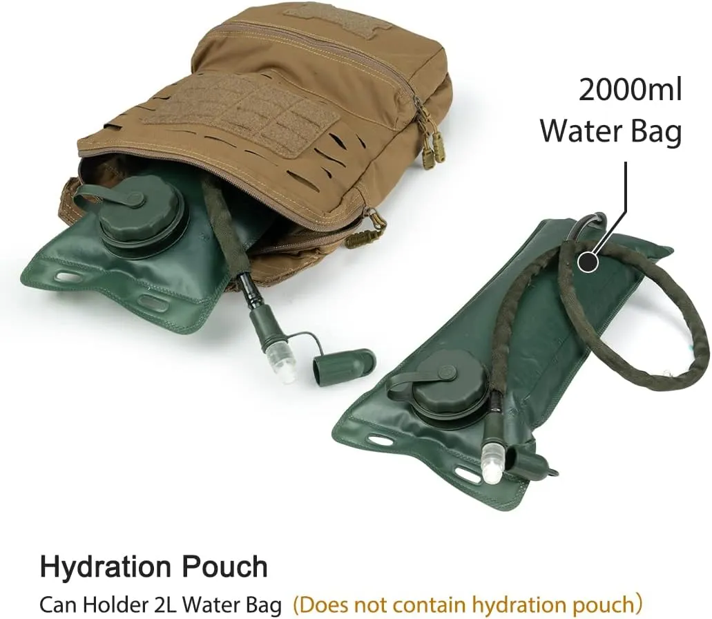 Tactical MOLLE Hydration Pack for 2L Hydration Water Bladder Hydration Bag 500D Nylon