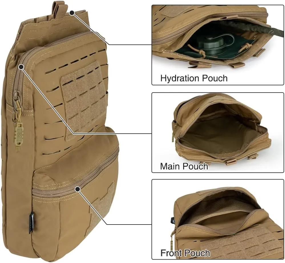 Tactical MOLLE Hydration Pack for 2L Hydration Water Bladder Hydration Bag 500D Nylon