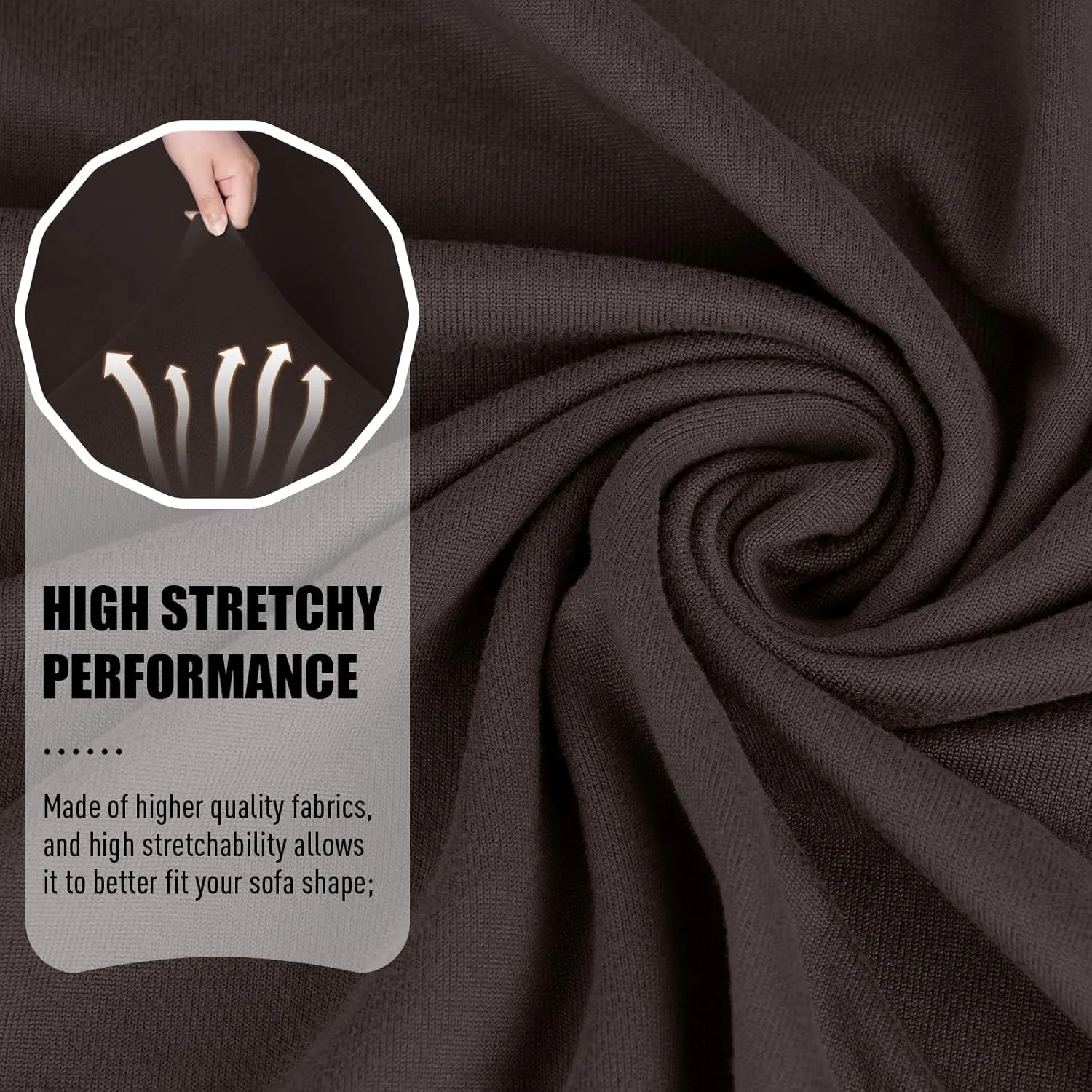 TAOCOCO Recliner Chair Covers Stretch Polyester Fabric 3-Piece for Large Recliners, Soft, Breathable and Skin-Friendly Furniture Protector - Fits Most Recliner Sizes (Coffee)