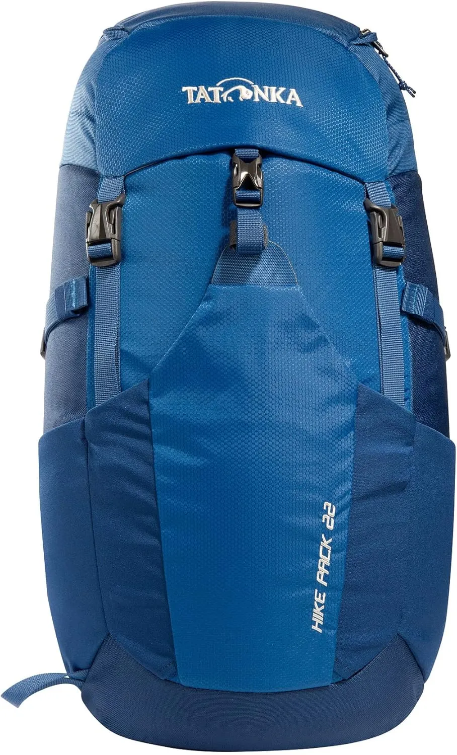 Tatonka Hiking Backpack with Ventilated Back System, Hip Belt with Zip Pocket and rain Cover, Blue/Darker Blue, 22 litres