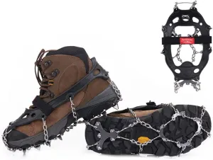 Teeth Anti Slip Climbing Crampons Outdoor Ice Claws Snow Gripper Hiking Shoe Boot Grips Chain Spike