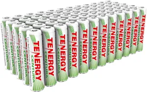Tenergy Centura AAA NIMH Rechargeable Battery, 800mAh Low Self-Discharge Triple A Battery, 60 Pack