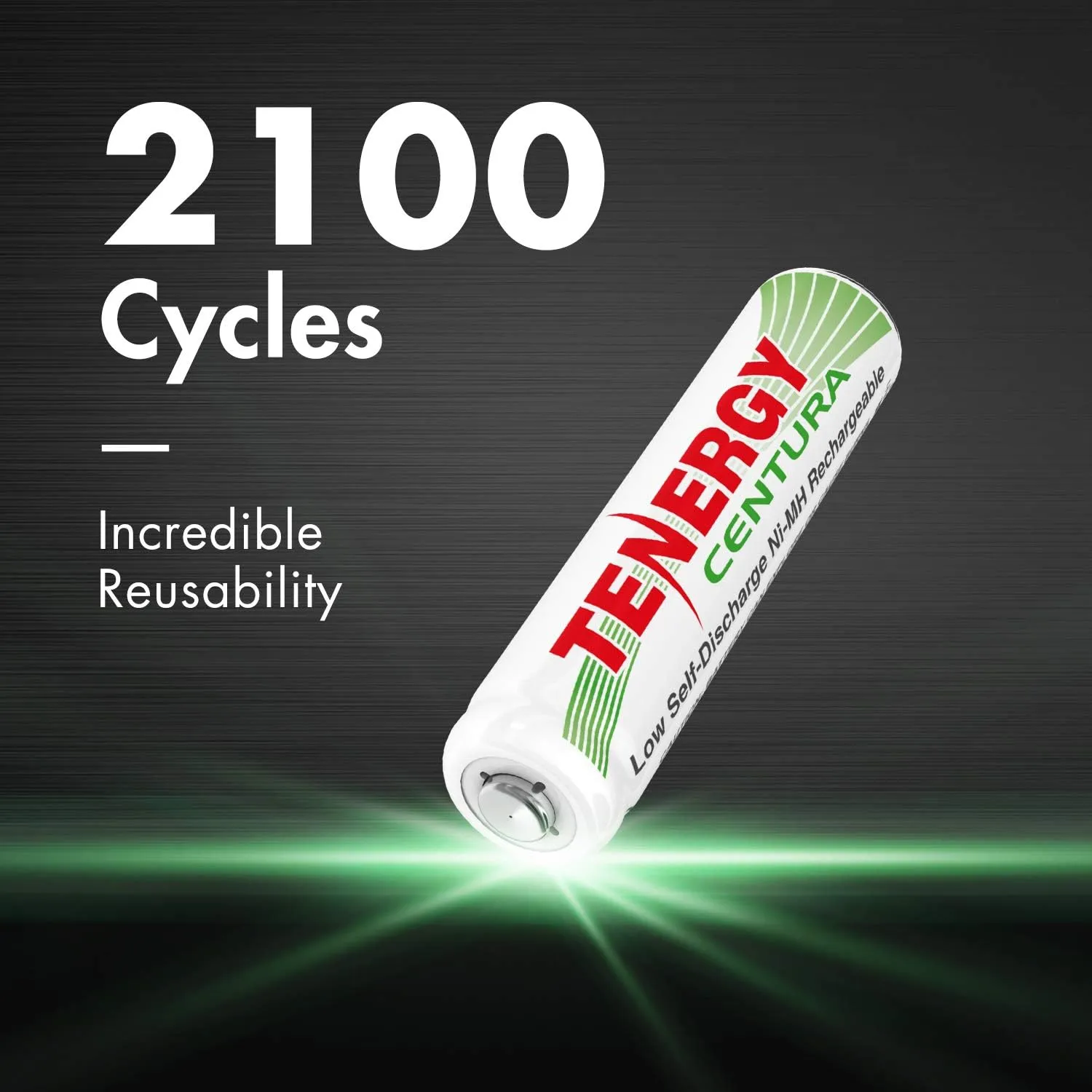Tenergy Centura AAA NIMH Rechargeable Battery, 800mAh Low Self-Discharge Triple A Battery, 60 Pack