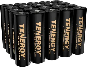 Tenergy Premium PRO Rechargeable AA Batteries, High Capacity 2800mAh NiMH AA Battery, 20 Pack Rechargeable Batteries
