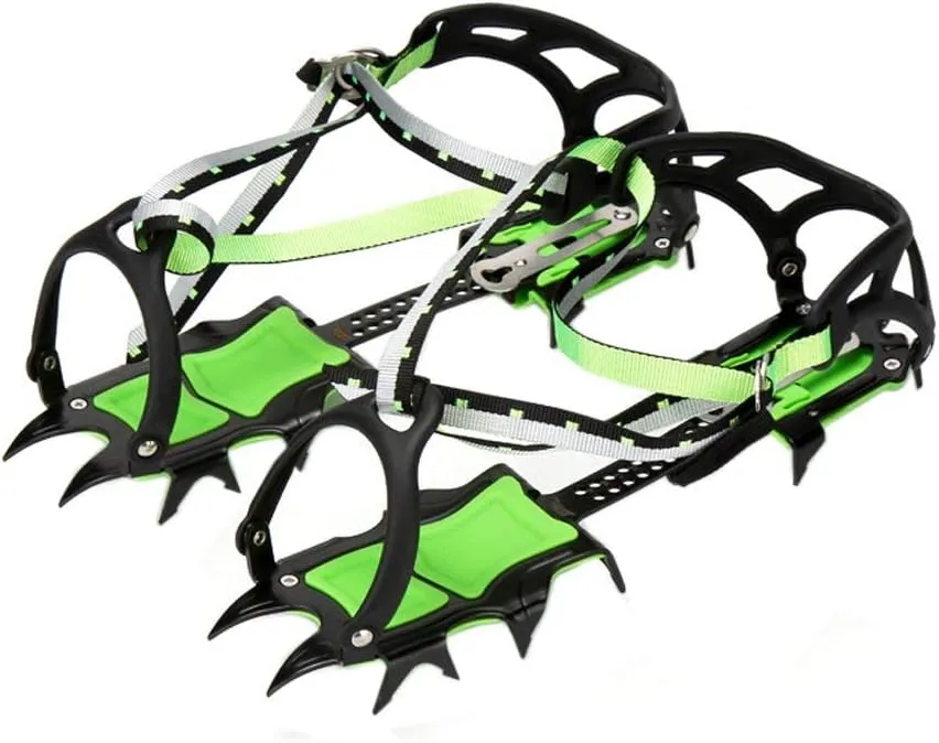 Tentock Professional 14 Teeth Spikes Crampons Ice Snow Traction Cleats Winter Safe Hiking Walking Jogging Fishing Snow Ice Gear