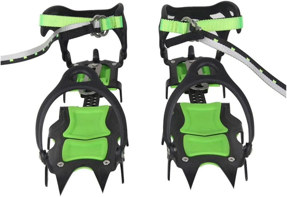 Tentock Professional 14 Teeth Spikes Crampons Ice Snow Traction Cleats Winter Safe Hiking Walking Jogging Fishing Snow Ice Gear