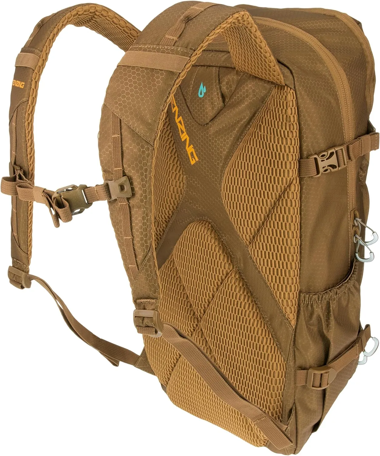 TENZING 1200 Whitetail Day Pack Hydration Bladder Compatible Ultra-Durable Camo Hunting Backpack, Buckskin Tan