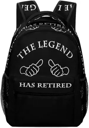 The Legend Has Retired Unisex Backpack Casual Daypacks Lightweight Shoulders Bag for Camping Hiking Travel Gear