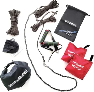 The Pocketech's Arborist Rope Tree Climbing Kit - 48 Inch Long High Limb Hand Chain Saw Kits - 62 Teeth-Blades on Both Sides for Arborist Equipment, Climbing Rope, and Climbing GearClim